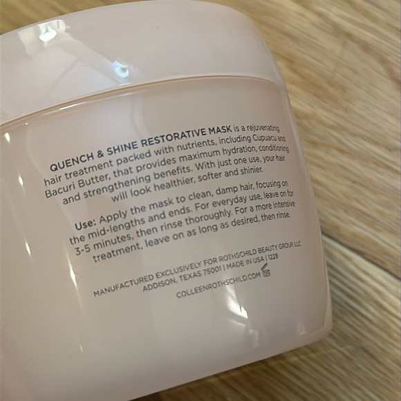 NEW Colleen Rothschild Quench & Shine Restorative Mask 10 oz Never opened - Picture 2 of 4